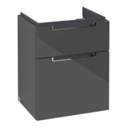 V&B Waschtischunterschrank Subway 2.0 48,5x59x38cm, Griff chrom, glossy grey