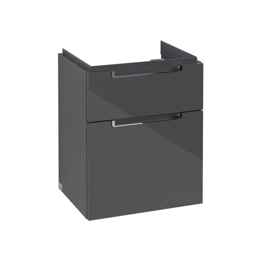 V&B Waschtischunterschrank Subway 2.0 48,5x59x38cm, Griff chrom, glossy grey