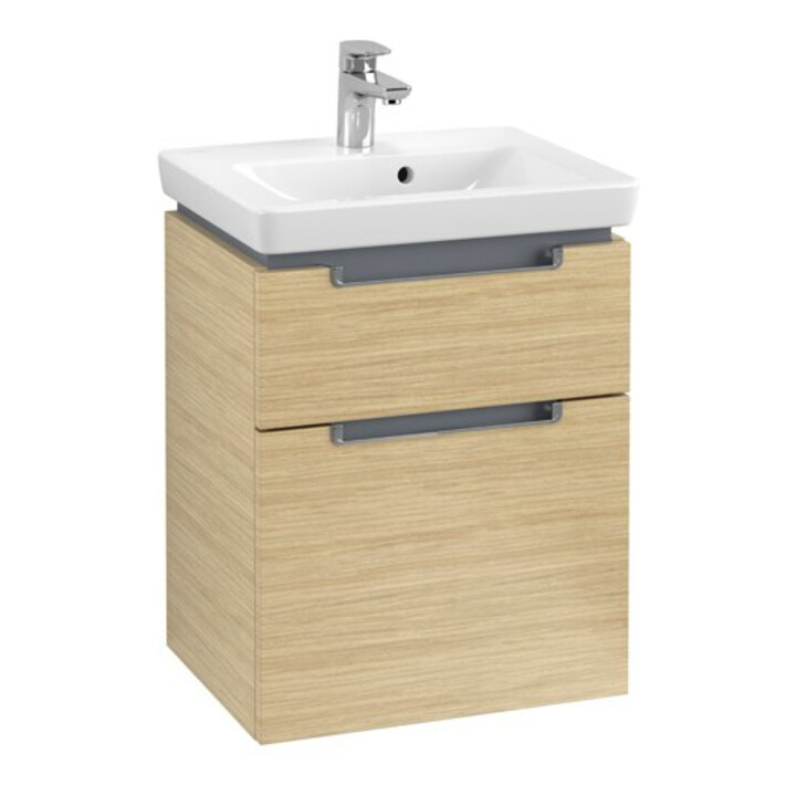 V&B Waschtischunterschrank Subway 2.0 48,5x59x38cm, Griff chrom, nordic oak