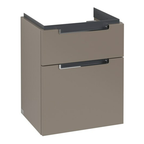 V&B Waschtischunterschrank Subway 2.0 48,5x59x38cm, Griff chrom, truffle grey