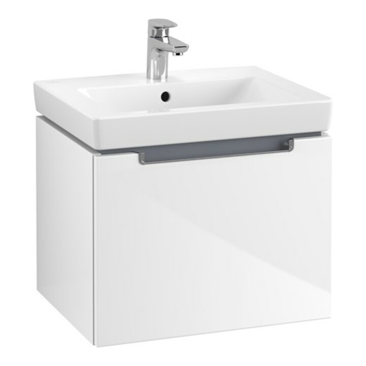 V&B Waschtischunterschrank Subway 2.0 53,7x42x42,3cm, Gr. chrom, glossy white