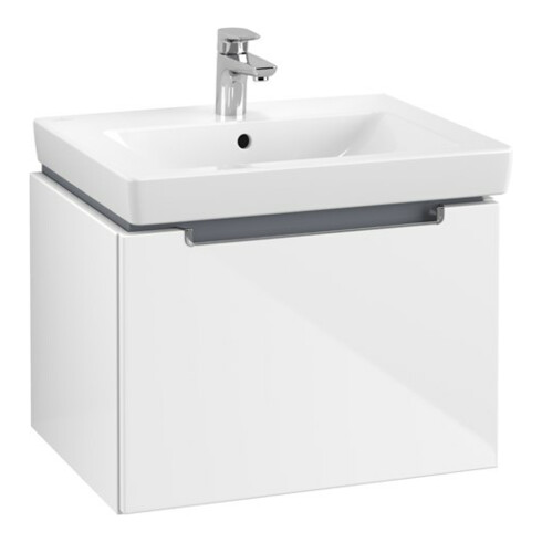 V&B Waschtischunterschrank Subway 2.0 58,7x42x45,4cm, Gr. chrom, glossy white