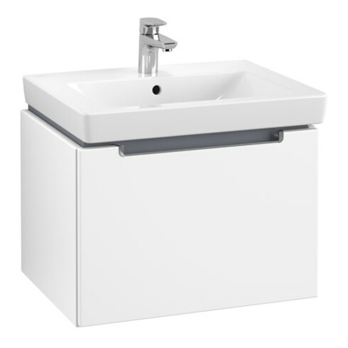 V&B Waschtischunterschrank Subway 2.0 58,7x42x45,4cm, Griff chrom, weiß matt