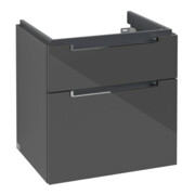V&B Waschtischunterschrank Subway 2.0 58,7x59x45,4cm, Griff chrom, glossy grey-3