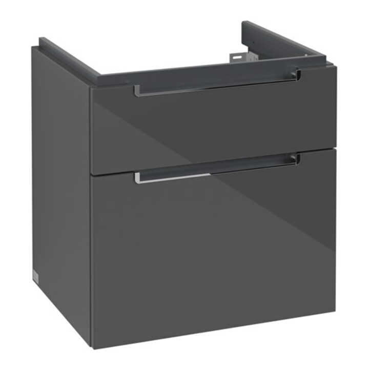 V&B Waschtischunterschrank Subway 2.0 58,7x59x45,4cm, Griff chrom, glossy grey