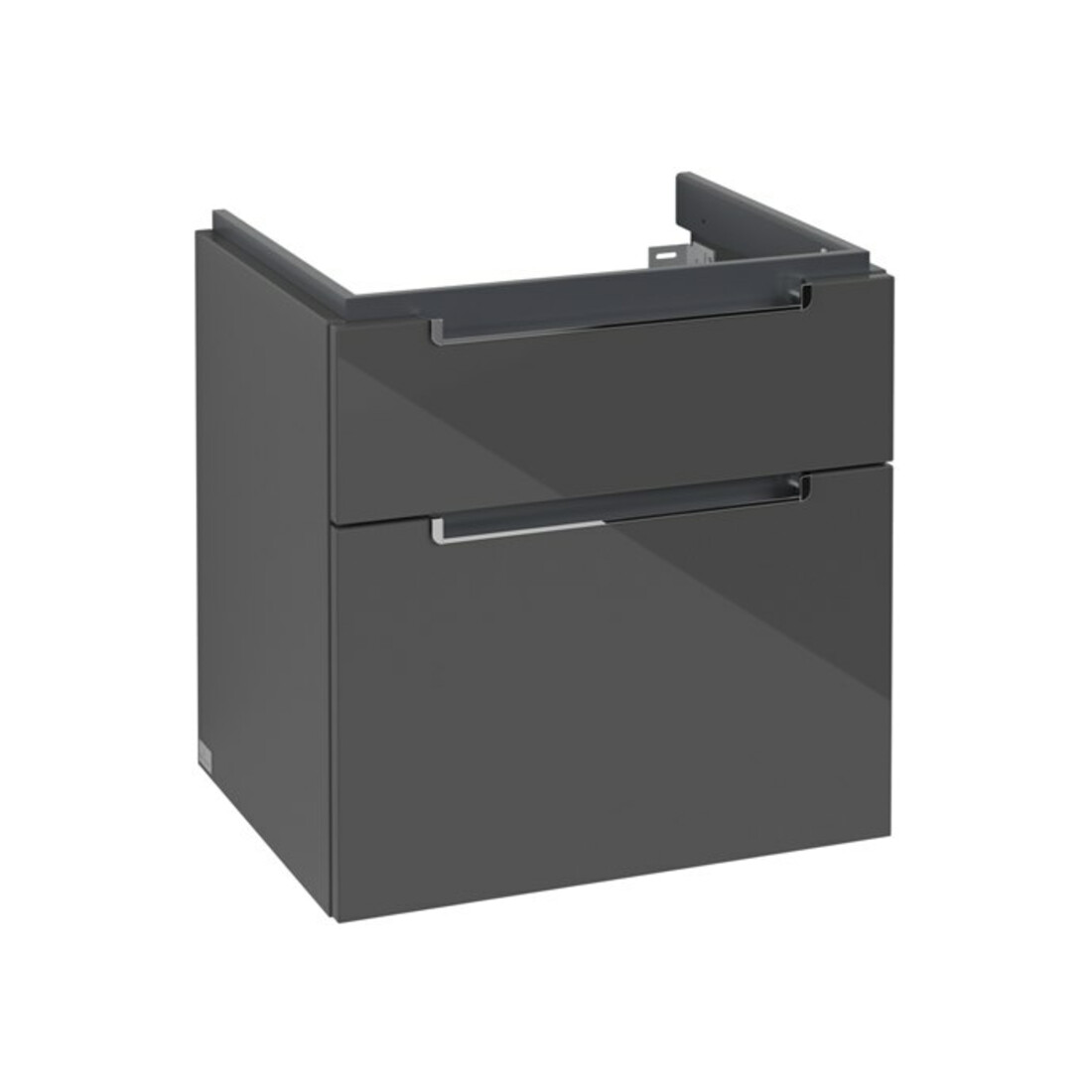 V&B Waschtischunterschrank Subway 2.0 58,7x59x45,4cm, Griff chrom, glossy grey