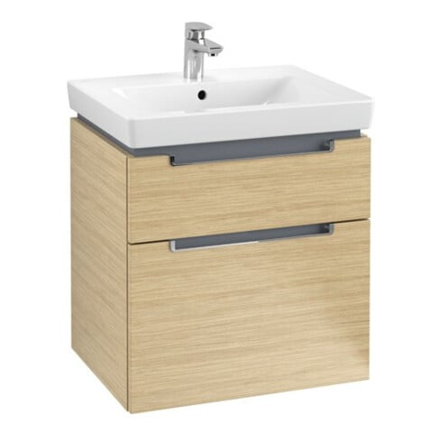V&B Waschtischunterschrank Subway 2.0 58,7x59x45,4cm, Griff chrom, nordic oak