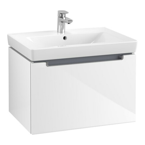 V&B Waschtischunterschrank Subway 2.0 63,7x42x45,4cm, Gr. chrom, glossy white