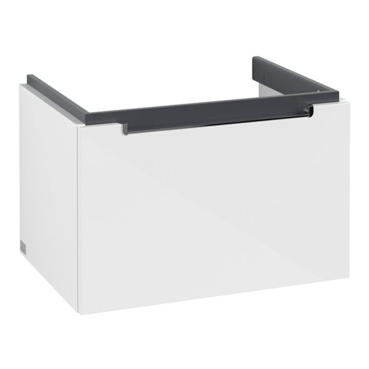 V&B Waschtischunterschrank Subway 2.0 63,7x42x45,4cm, Gr. chrom, glossy white