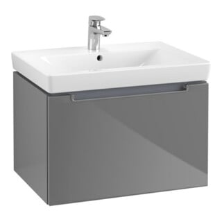 V&B Waschtischunterschrank Subway 2.0 63,7x42x45,4cm, Griff chrom, glossy grey