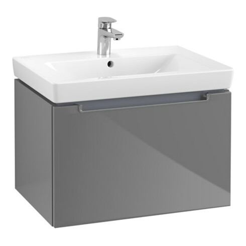 V&B Waschtischunterschrank Subway 2.0 63,7x42x45,4cm, Griff chrom, glossy grey
