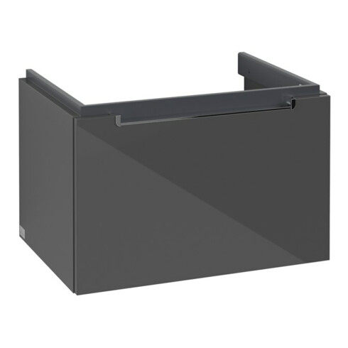 V&B Waschtischunterschrank Subway 2.0 63,7x42x45,4cm, Griff chrom, glossy grey