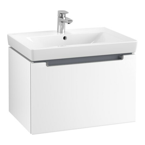 V&B Waschtischunterschrank Subway 2.0 63,7x42x45,4cm, Griff chrom, weiß matt
