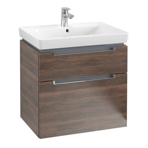 V&B Waschtischunterschrank Subway 2.0 63,7x59x45,4cm, Griff chrom, arizona oak