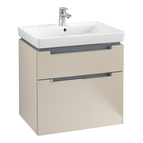 V&B Waschtischunterschrank Subway 2.0 63,7x59x45,4cm, Griff chrom, soft grey