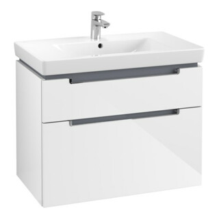 V&B Waschtischunterschrank Subway 2.0 78,7x59x44,9cm, Gr. chrom, glossy white
