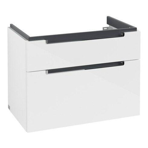 V&B Waschtischunterschrank Subway 2.0 78,7x59x44,9cm, Gr. chrom, glossy white