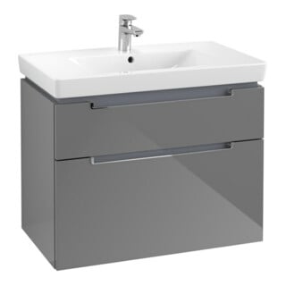 V&B Waschtischunterschrank Subway 2.0 78,7x59x44,9cm, Griff chrom, glossy grey