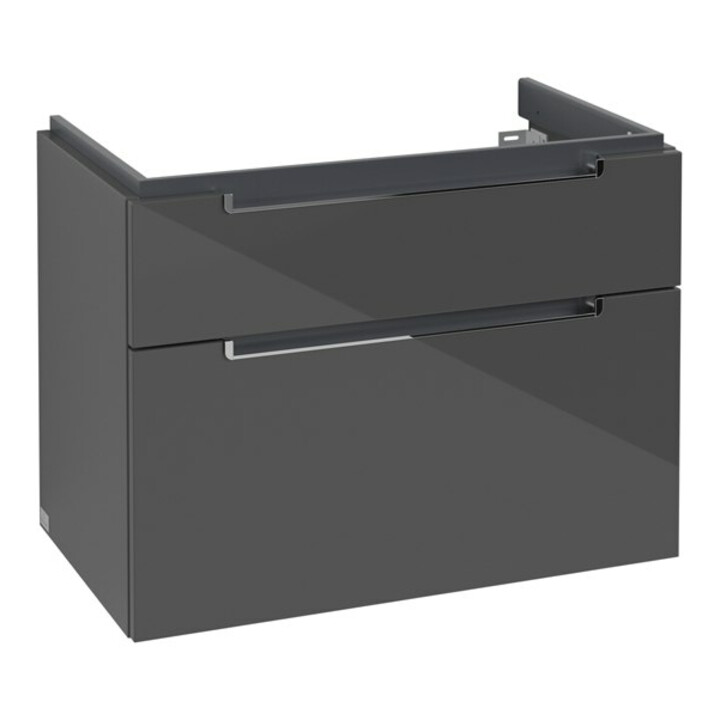 V&B Waschtischunterschrank Subway 2.0 78,7x59x44,9cm, Griff chrom, glossy grey