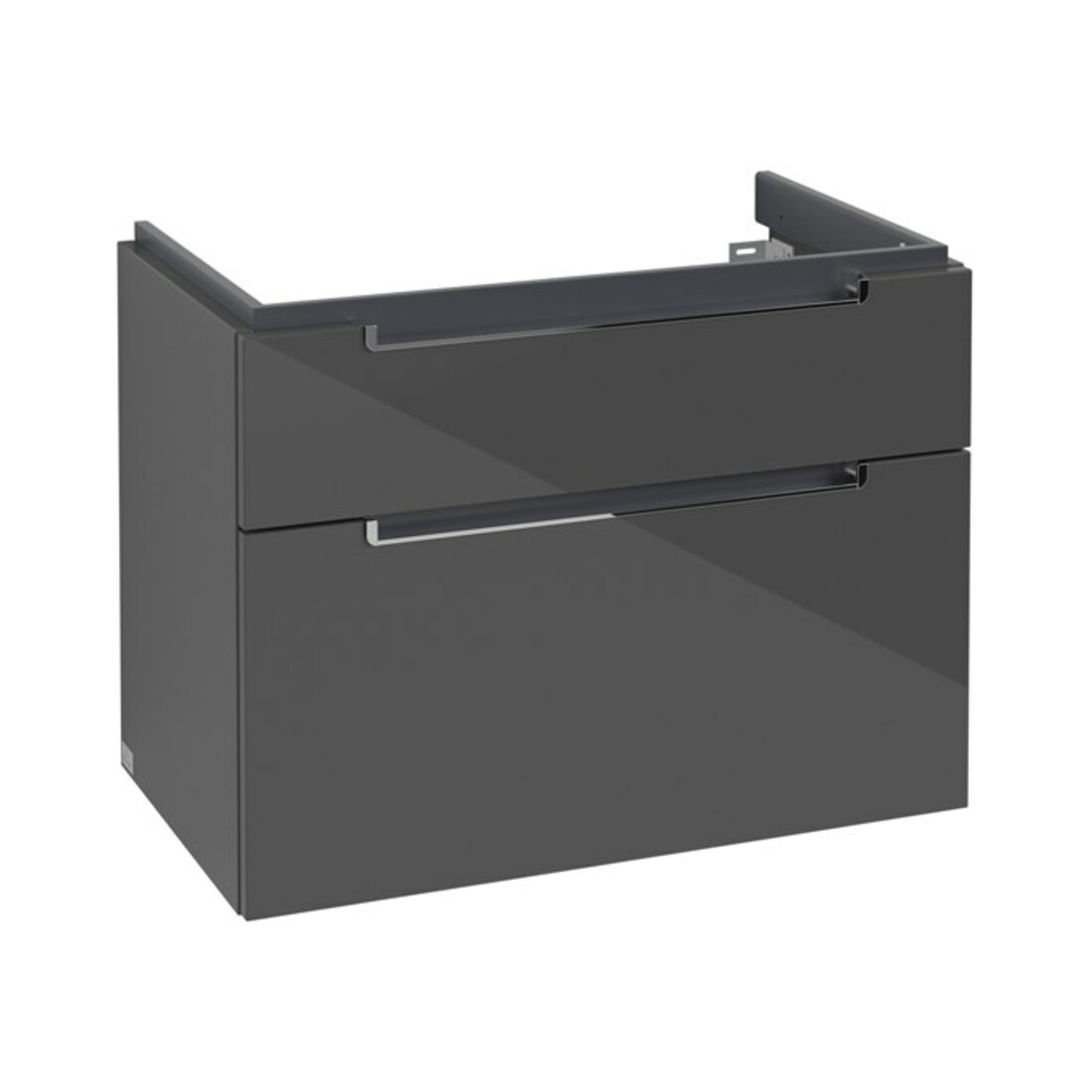 V&B Waschtischunterschrank Subway 2.0 78,7x59x44,9cm, Griff chrom, glossy grey