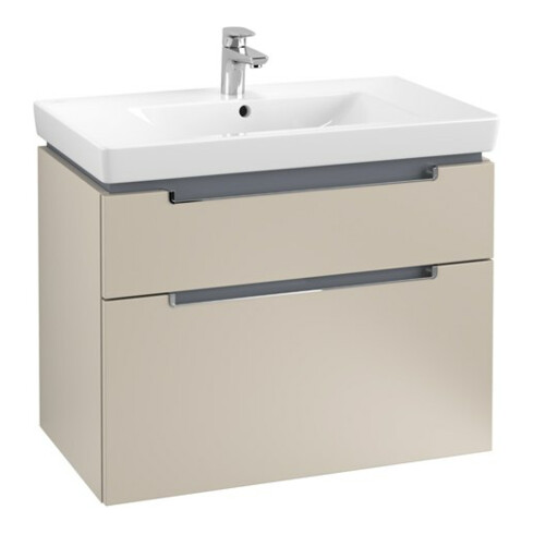 V&B Waschtischunterschrank Subway 2.0 78,7x59x44,9cm, Griff chrom, soft grey