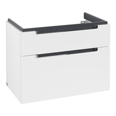 V&B Waschtischunterschrank Subway 2.0 78,7x59x44,9cm, Griff chrom, weiß matt