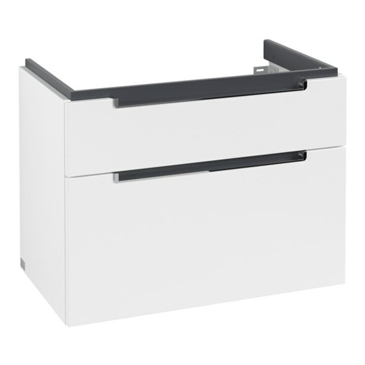 V&B Waschtischunterschrank Subway 2.0 78,7x59x44,9cm, Griff chrom, weiß matt