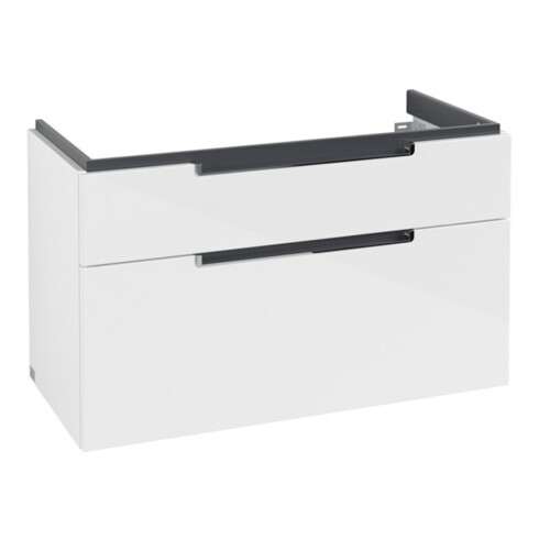 V&B Waschtischunterschrank Subway 2.0 98,7x59x44,9cm, Gr. chrom, glossy white