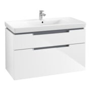 V&B Waschtischunterschrank Subway 2.0 98,7x59x44,9cm, Gr. chrom, glossy white-3
