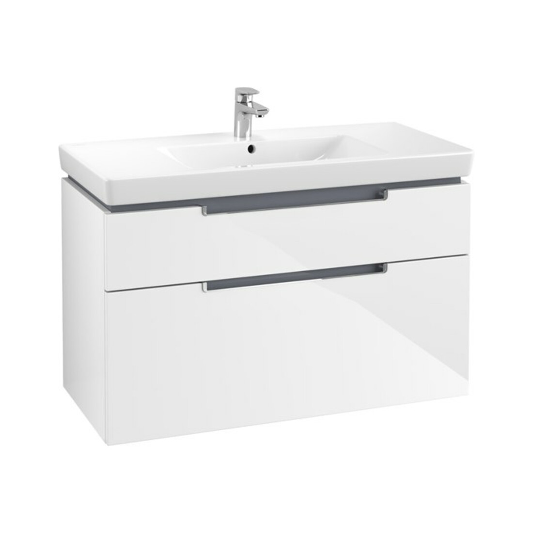 V&B Waschtischunterschrank Subway 2.0 98,7x59x44,9cm, Gr. chrom, glossy white
