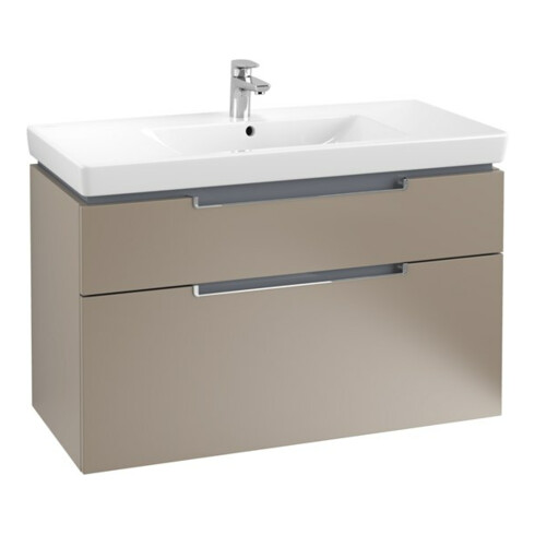 V&B Waschtischunterschrank Subway 2.0 98,7x59x44,9cm, Gr. chrom, truffle grey
