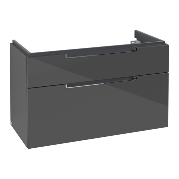 V&B Waschtischunterschrank Subway 2.0 98,7x59x44,9cm, Griff chrom, glossy grey