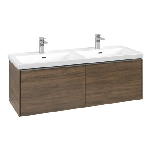 V&B Waschtischunterschrank Subway 3.0 127,2x42,9x47,8cm, m LE/Gr AL g, Ar Oa