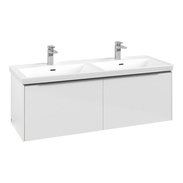 V&B Waschtischunterschrank Subway 3.0 127,2x42,9x47,8cm, m LE/Gr AL g, Bri wh.