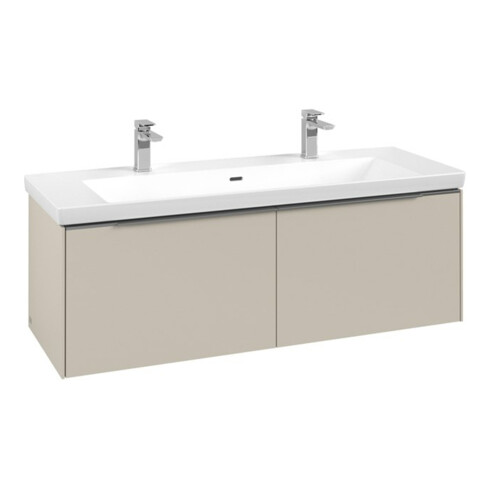 V&B Waschtischunterschrank Subway 3.0 127,2x42,9x47,8cm, m LE/Gr AL g, ca Gr