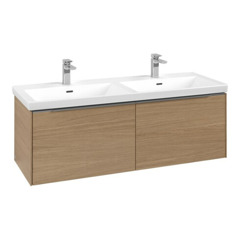 V&B Waschtischunterschrank Subway 3.0 127,2x42,9x47,8cm, m LE/Gr AL g, Nord Oa