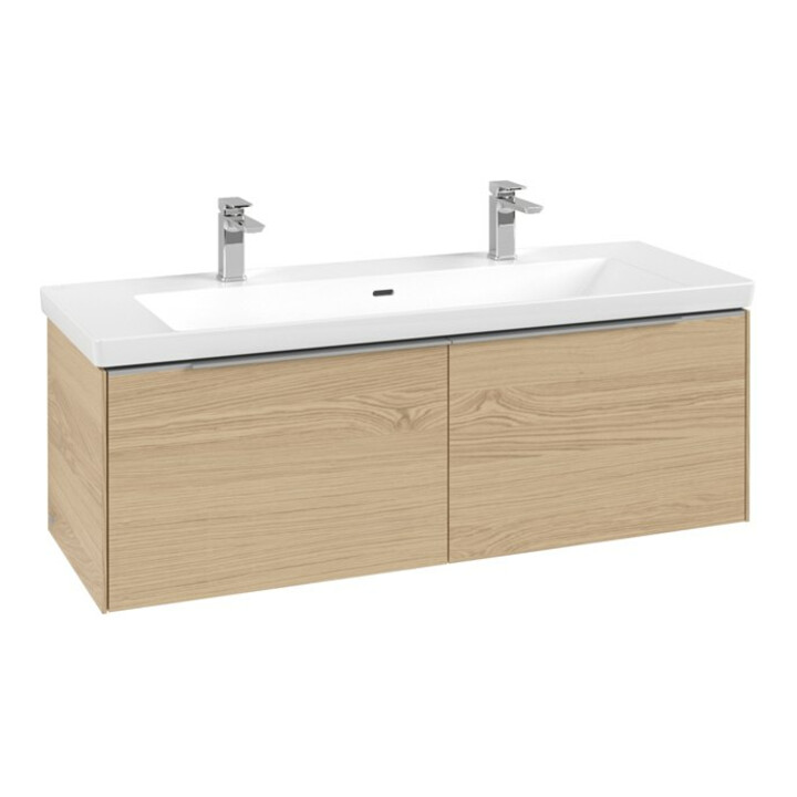 V&B Waschtischunterschrank Subway 3.0 127,2x42,9x47,8cm, m LE/Gr AL g, Nord Oa