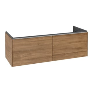 V&B Waschtischunterschrank Subway 3.0 127,2x42,9x47,8cm, m LE/Gr AL gl, Kan Oa