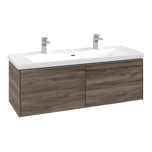 V&B Waschtischunterschrank Subway 3.0 127,2x42,9x47,8cm, m LE/Gr AL gl, st. Oa