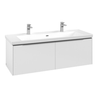 V&B Waschtischunterschrank Subway 3.0 127,2x42,9x47,8cm, m LE/Gr Alu gl, P wh.