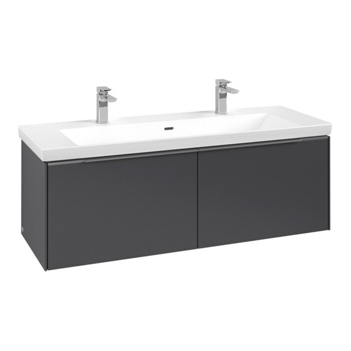 V&B Waschtischunterschrank Subway 3.0 127,2x42,9x47,8cm, o LE/Gr AL gl, graph.