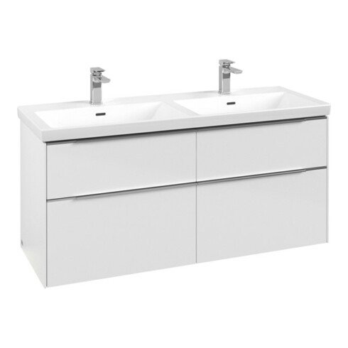 V&B Waschtischunterschrank Subway 3.0 127,2x56,6x47,8cm, m LE/Gr AL g, Bri wh.