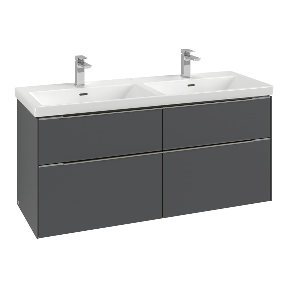 V&B Waschtischunterschrank Subway 3.0 127,2x56,6x47,8cm, m LE/Gr AL gl, bla Oa