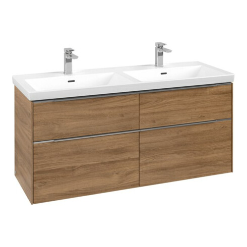 V&B Waschtischunterschrank Subway 3.0 127,2x56,6x47,8cm, m LE/Gr AL gl, Kan Oa