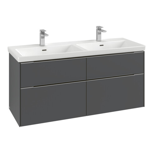 V&B Waschtischunterschrank Subway 3.0 127,2x56,6x47,8cm, o LE/Gr AL gl, bla Oa