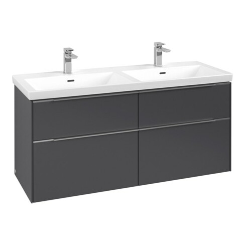 V&B Waschtischunterschrank Subway 3.0 127,2x56,6x47,8cm, o LE/Gr AL gl, graph.