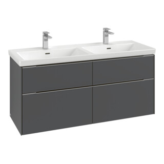V&B Waschtischunterschrank Subway 3.0 127,2x56,6x47,8cm, o LE/Gr AL gl, wine r