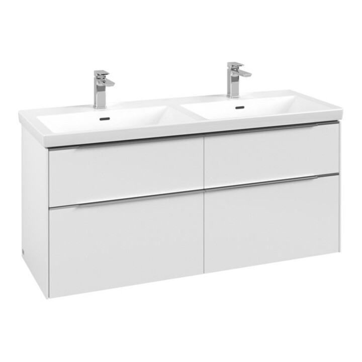 V&B Waschtischunterschrank Subway 3.0 127,2x56,6x47,8cm, o LE/Gr Alu gl, P wh.
