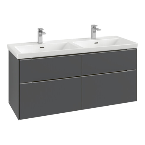 V&B Waschtischunterschrank Subway 3.0 127,2x56,6x47,8cm, o LE/Gr mon., wine r