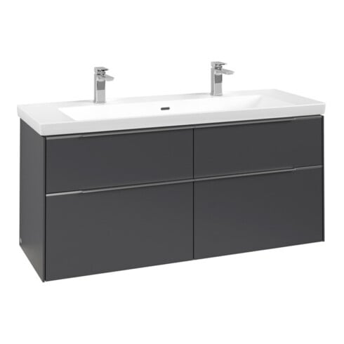V&B Waschtischunterschrank Subway 3.0 127,2x57,6x47,8cm, m LE/Gr AL gl, graph.